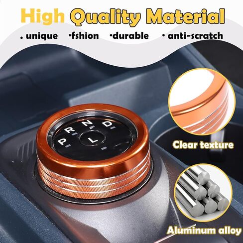 CHEAYAR Gear Shift Switch Button Ring غطاء الكسوة مناسب لـ Ford Maverick 2022 2023، غطاء مقبض ناقل الحركة من الألومنيوم، غطاء مقبض ناقل الحركة الداخلي لحماية رأس ناقل الحركة (برتقالي) in Kuwait