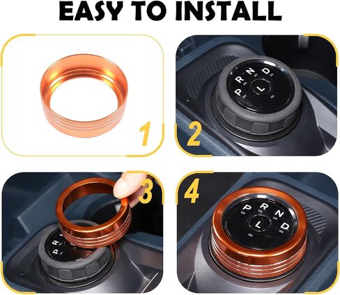 CHEAYAR Gear Shift Switch Button Ring غطاء الكسوة مناسب لـ Ford Maverick 2022 2023، غطاء مقبض ناقل الحركة من الألومنيوم، غطاء مقبض ناقل الحركة الداخلي لحماية رأس ناقل الحركة (برتقالي) in Kuwait