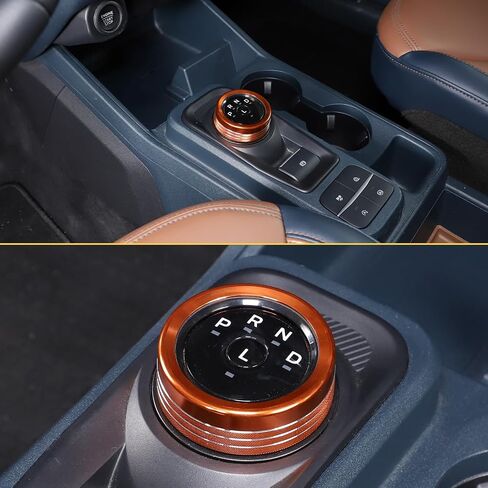 CHEAYAR Gear Shift Switch Button Ring غطاء الكسوة مناسب لـ Ford Maverick 2022 2023، غطاء مقبض ناقل الحركة من الألومنيوم، غطاء مقبض ناقل الحركة الداخلي لحماية رأس ناقل الحركة (برتقالي) in Kuwait