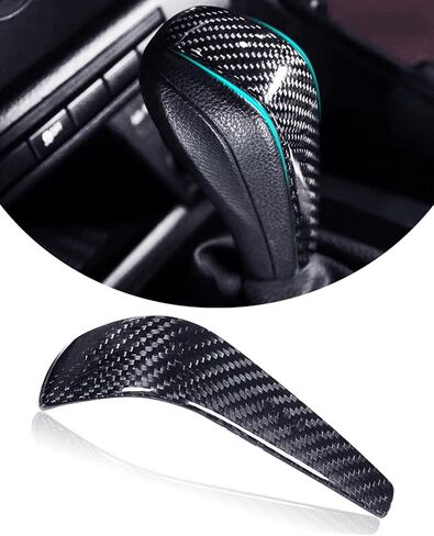 رقعة مقبض ناقل الحركة من ألياف الكربون البلاستيكية، غطاء غطاء مقبض ناقل الحركة من ألياف الكربون الأسود متوافق مع سلسلة BMW E87 E90 E92 E93 5 3 in Kuwait
