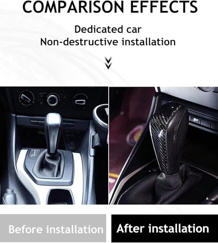 رقعة مقبض ناقل الحركة من ألياف الكربون البلاستيكية، غطاء غطاء مقبض ناقل الحركة من ألياف الكربون الأسود متوافق مع سلسلة BMW E87 E90 E92 E93 5 3 in Kuwait