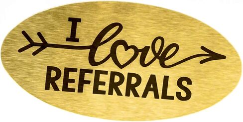 I Love Referrals - Oval Gold Foil Stickers - Great Real Estate Agents and Sales Supplies (Roll of 100, I Love Referrals) in Kuwait