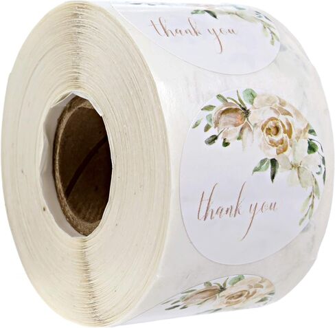 Indie Autumn Floral Thank You Labels / 250 Fall Flower Stickers / 1.5" Round Thank You Stickers / 3 Beautiful Thanks Designs in Saudi Arabia