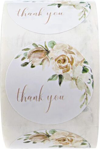 Indie Autumn Floral Thank You Labels / 250 Fall Flower Stickers / 1.5" Round Thank You Stickers / 3 Beautiful Thanks Designs in Saudi Arabia