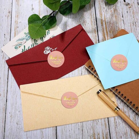 1.0 Inch Thank You Sticker Foil Thank You for Supporting My Small Business Labels for Packages Gift Bags Wedding Favors Envelopes Bakery(1 Roll,500 Stickers) in Kuwait