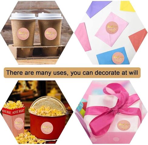 1.0 Inch Thank You Sticker Foil Thank You for Supporting My Small Business Labels for Packages Gift Bags Wedding Favors Envelopes Bakery(1 Roll,500 Stickers) in Kuwait