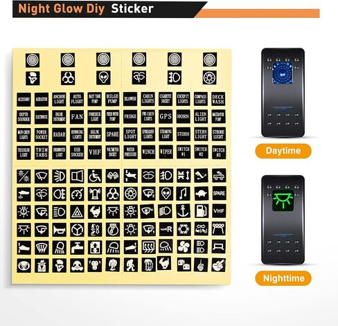 GOOACC 4 Gang Rocker Switch Box 12V SPST ON Off Switch QC 3.0 شاحن USB الفولتميتر مقاوم للماء من الألومنيوم لوحة مفاتيح الروك ملصقات توهج ليلي للقوارب والسيارات والشاحنات RVs، ضمان لمدة عامين in Saudi Arabia