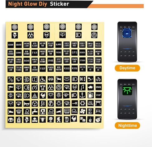 GOOACC 4 Gang Rocker Switch Box 12V SPST ON Off Switch QC 3.0 USB Charger Voltmeter Waterproof Aluminum Rocker Switch Panel Night Glow Stickers for Boats Cars RVs Trucks, 2 Years Warranty in Saudi Arabia