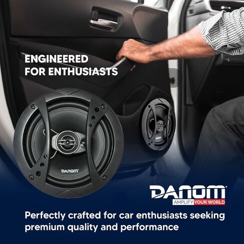 مكبرات صوت السيارة المحورية ثلاثية الاتجاهات من DANOM، مكبرات صوت باب السيارة 6.5 بوصة، صوت السيارة، نطاق كامل، 250 واط، رائعة لنظام صوت ستيريو السيارة - (زوج) in Saudi Arabia
