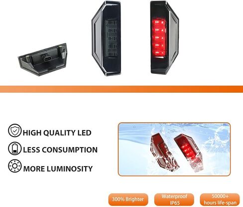 مصابيح خلفية LED من ADIIL Ranger لعام 2013-2020 Polaris Ranger 900 XP 1000 UTV LED المصابيح الخلفية لإيقاف الفرامل تحل محل OEM #2412774/2411866 (أحمر) in Kuwait