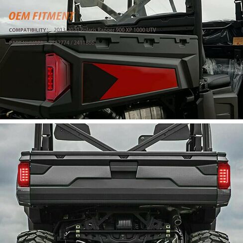مصابيح خلفية LED من ADIIL Ranger لعام 2013-2020 Polaris Ranger 900 XP 1000 UTV LED المصابيح الخلفية لإيقاف الفرامل تحل محل OEM #2412774/2411866 (أحمر) in Kuwait