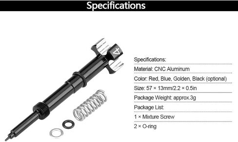 Motorcycle Air Fuel Mixture Screw, Keenso FCR Carburetor Carb Mixture Screw Pilot Screw Adjuster for Most Common 4 Stroke Models (Black) in Saudi Arabia