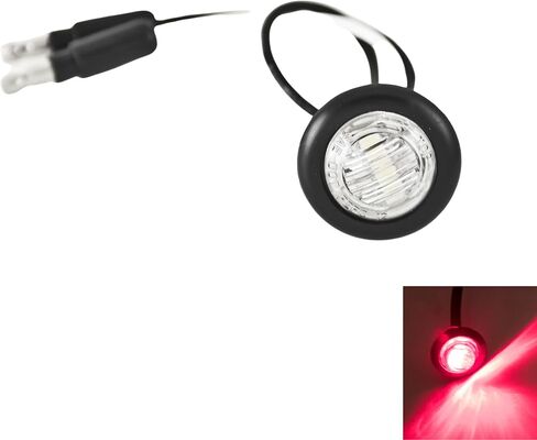 3/4 (.75 Inch) Mini Clear Lens Amber 3 LED Clearance Lamp Round Indicator Fender Side Marker Lights Waterproof with Black Ring Camper Van Truck Trailer Pickup ATV 12V DC 2835 SMD 12V in Saudi Arabia