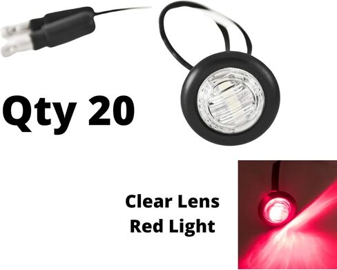 3/4 (.75 Inch) Mini Clear Lens Amber 3 LED Clearance Lamp Round Indicator Fender Side Marker Lights Waterproof with Black Ring Camper Van Truck Trailer Pickup ATV 12V DC 2835 SMD 12V in Saudi Arabia