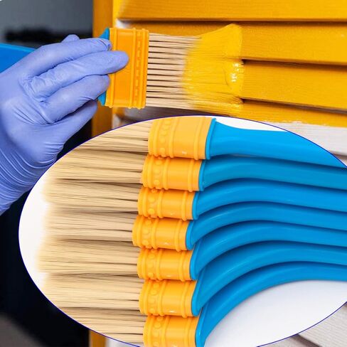 فرش الطلاء للأثاث الطباشير الشمع فرشاة الطلاء مجموعة الفنان فرشاة الرسامين المسطحة فرشاة الطلاء فرشاة وصمة عار للجدار الاكريليك اللوحة 7 حزمة in Kuwait