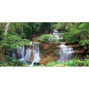 AWERT 30x12 inches Waterfall Terrarium Background Rainforest Aquarium Background Tropical Plants Green Tree Reptile Habitat Background Vinyl