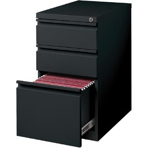 STAPLES 3-Drawer Vertical File Cabinet, Letter Size Documents, Lockable, 19.88" D x 15" W x 27.75" H, Black