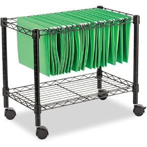 Alera ALE Single-Tier Rolling File Cart, 24w x 14d x 21h, Black