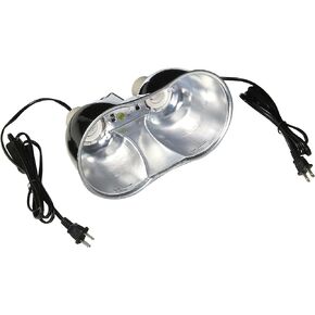 Zoo Med Combo Mini Deep Dome Clamp Lamp Fixture 2 x 5-1/2 Inch Deep Domes