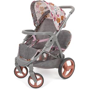 509 Crew: Melange Flora - Mabelle Duo Twin Doll Stroller - Accessory for 2 Dolls Up to 18", Foldable Design, Retractable Canopy, Kids Toy, Ages 3+