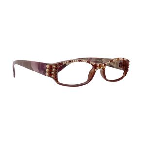 Rosie "NY Fifth Avenue Bling Reading Glasses (Brown Multi) with Light Colorado N Copper Genuine European Crystals " (+2.00)
