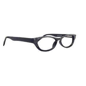 Bling Cat Eyes, Women Reading Glasses Adorned W Light Colorado Genuine European Crystals (Brown) Frame, NY Fifth Avenue. (+2.50)