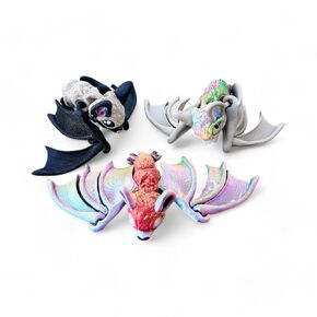 7" Tiny Bat Articulating Fidget - Halloween-Themed Decor - Desktop Fidget - Joints Articulate - ADHD, Stress, Anxiety Relief