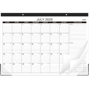 2025-2026 Desk Calendar - Jul 2025 - Dec 2026, 18 Months Calendar 2025-2026, 17" x 12", Large Ruled Blocks, Calendar with Tear Off Design, 2 Corner Protectors & 2 Hanging Hooks