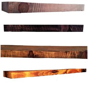 Rustic Square Edge Solid Wood Floating Shelf Custom Sizes and Colors Available