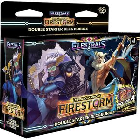 TCG: Divine Champions - Firestorm Hermes vs. Zeus Double Starter Deck Bundle with 4 Packs, 2X How-to-Play Game Mats, and 2X Posters