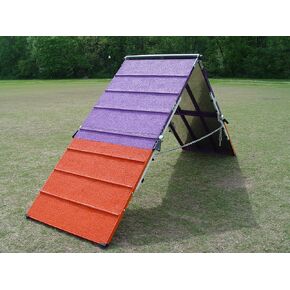 DogSport Rubber Surface Dog Agility A-Frame (7'), On-Wheel Interface is Ready, 7545RW-PU