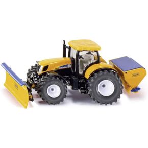 Siku 2940, Tractor with Snowplough and Salt Spreader, Winter Maintenance, 1:50, Metal/Plastic, Orange/Blue, Removable attachments