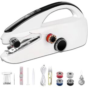 Handheld Sewing Machine，Mini Double Speed Adjustable Portable, Two-speed adjustable small sewing machine for Beginners, Quick Sewing for Clothes, Fabrics, DIY Home Travel.