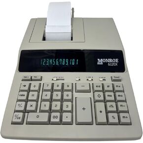 Monroe Systems for Business 6120X Genuine Monroe 12-Digit Print/Display Business Medium-Duty Calculator, Ivory