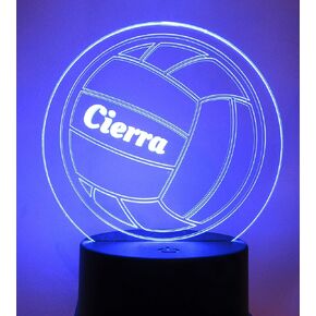 Personalized Volleyball Night Light, Volleyball Gift, Great for Birthday, Easter Gift, Teen Bedroom Desk Office Decor Lamp, Colorful Led with Remote