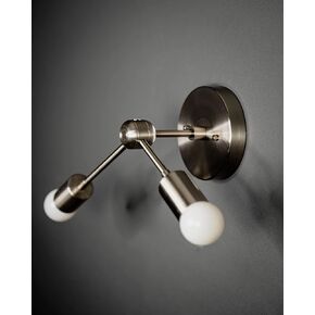 Orpheus Double Bulb Modern Wall Sconce Mid Century Industrial Hallway Bathroom Light
