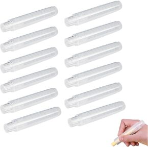 12 Pieces Chalk Holder for Teachers, Transparent Sidewalk Chalk Holder Set, Rotary and Adjustable Design, Easy To Press, Suitable for School Blackboard Painting and Writing Indoors and Outdoors
