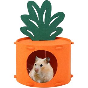 Guinea Pig Hideout, Pineapple Shape Guinea Pig Home Bed Chinchilla Cage Accessories Felt Material Hamster House Hamster Cage Box Washable Nest for Pet Small Animal Chinchilla Hamster Hedgehog