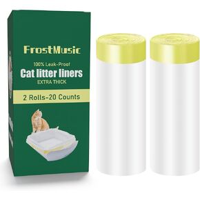 Cat Litter Box Liners - 20 Count Tear-Resistant Cat Litter Bags - Waterproof Kitty Litter Liners - Fits Litterbox Pan Sizes Medium, 31" x 17"