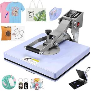 Akeydiy Heat Press ، 15 × 15 انزلاق آلة الضغط الحرارية للقمصان T ، آلة نقل حرارة البطلينوس الرقمية للتسامي ، طابعة القميص الصناعي للقماش ، الوسائد ، الوقايات ، الألغاز (الأرجواني)