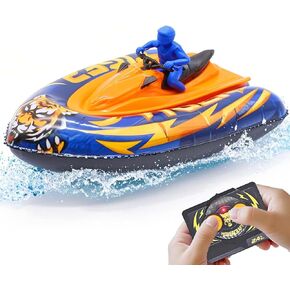 Remote Control Boat for Kids with Inflatable Bumper Rechargeable Battery USB Charge rc Boat for Pool Kids 8-12 Years Birthday Gift Summer Water Toy Blue