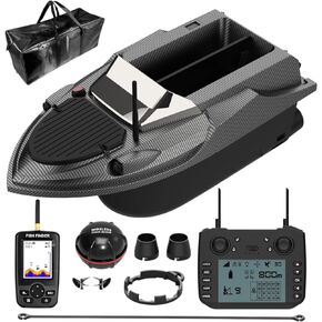 Bait Boat V080 with Fish Finder, RC Fishing Boat with GPS, 875 Yards Range, 6.6 Lbs Capacity, 20000mAh Battery, Dual Motors