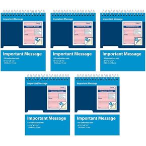 10 Pack While You were Out Pad, 4 x 5.5 Inch, Spiral Bound, 2-Part, Carbonless, Pink and Canary, 50 Sets per Book