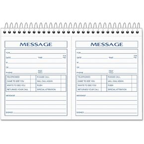 Tops 4007 Phone Message Book, 2 Calls/Pg, 200 Sets,8-1/2-Inch x5-1/2-Inch,WE/CA