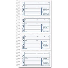 TOPS 4003 Phone Message Book, 4 Calls/Pg, 400 Sets, 11-Inch x5-1/2-Inch , WE/CA
