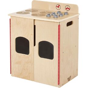 Chef's Station Kids Wooden Pretend Kitchen Stove, Play Kitchen, Natural
