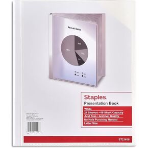 كتاب Staples Clear Cover Cover Presentation ، White ، 3/Pack (ST21618-CCVS)