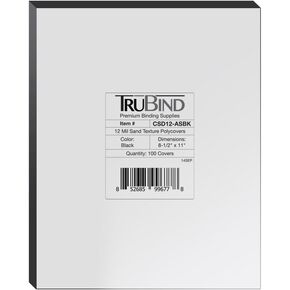 12 Mil Black Sand Texture Polycovers - 8-1/2" x 11" (Qty 100)