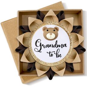 Dad to Be Pin Bear Baby Shower Decorations Gender Reveal Cartoon Bear Badge Button Pin with Gift Box for Gender Reveal Baby Shower Corsage Keepsake New Daddy to be Gifts