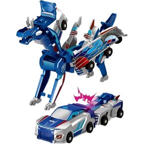 Transforming Dinosaur Toys，Transformation Car Toy with Collision Transforming Car for Girls Age 4-6 |Party Gift for Birthday, Christmas (Golden Dragon)
